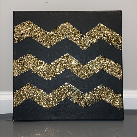 2-Piece Glitter Gold Wall Decor - Picture 3 of 3